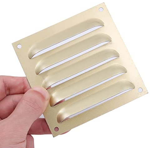 Shiwaki Griglia di Ventilazione 100 x 100 mm in Metallo Bocchette cieche Griglia di Scarico per la Ventilazione del Camino Argento Valvole di Raffreddamento per apparecchiature meccaniche