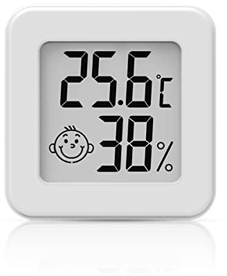 Mini Termómetro Higrómetro Digital Medidor de Temperatura y Humedad, Termohigrómetro de Interior (blanco - 1 pieza)