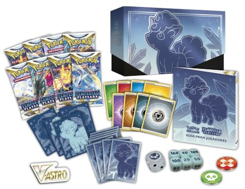 Bandai - Pokémon TCG kortspel: Silver Tempest - Elite SWSH 12 svärd och sköld träningsbox - PC50293 flerfärgad - behärska striden med din favorit Pokémon - spansk version