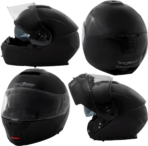 Casco Moto Modulare Touring Apribile Sport Visiera Parasole Nero XL