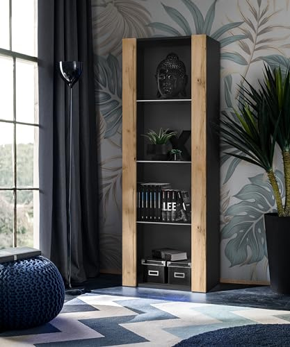 Komodee Vitrine Tivoli Noir/Wotan 55x159x35 cm