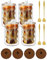 Latte Macchiato Gläser Set mit 4 Löffeln und 4 Untersetzern, 350ml Doppelwandige Gläser aus Borosilikatglas als Latte Macchiato Gläser Thermogläser Kaffeegläser Doppelwandig - sicher & hitzebeständig