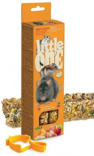 Little One Stick | Snacks für Nagetiere | Kaninchen | Chinchillas | Degus | Meerschweinchen | Packung 6 x 2 x 60 g (Obst und Nüsse)