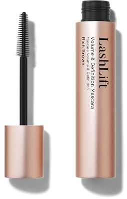 LashLift Rich-Brown Mascara from Sculpted by Aimee - Smudge-Proof, Weightless, Rich-Brown Mascara with Multilevel Brush for Lifted, Longer Lashes