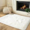 BSGIFT Teppich Hochflor Flauschig Creme 60x110 Läufer, Shaggy Langflor Teppich Wohnzimmer rutschfest für Schlafzimmer Kinderzimmer, Modern Wohnzimmerteppich Bettvorleger High-Pile Carpet