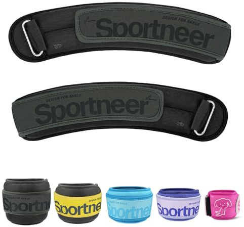 Sportneer Ankelvikter 2 x 0,23 kg / 2 x 0,45 kg / 2 x 0,9 kg / 2 x 1,6 kg/2 x 2,27 kg (lila, 2 x 0,9 kg)