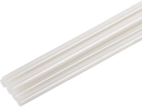 sourcing map Mini bastoncini di colla a caldo per pistola per colla 0,7 x 20,3 cm, bianco metallizzato, 6 pezzi