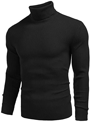 Generisch Sur Online Orden Hombre - Jersey de lana de invierno con cuello redondo, camisa a juego con cuello alto Top de transición