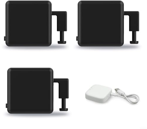 Allthingstore Smart Button Pusher Robot per interruttori e pulsanti tradizionali, regolabile da 0 a 100 mm, tempo di attesa 0,1-10 s, alimentato a batteria CR2, per BroadLink e per SwitchBot (nero+HUB