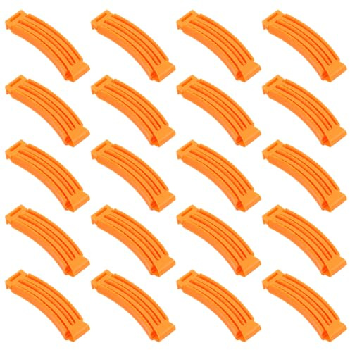 Hemobllo Kit de 20 Varillas Esponjosas para Permanente de Raíces, Rizadores de Pelo Caseros Naranja, Clips para Rulos, Herramienta Profesional para Peinar Raíces Cortas y Largas en Salón