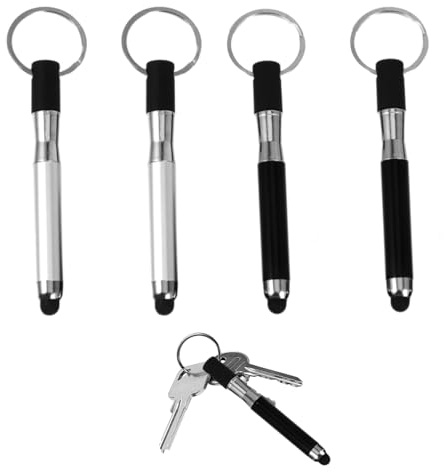 Pekskärmspenna, 4 stycken kulspetspennor med pekpenna, mini universal Stylus 3-i-1 pekpenna, penna för mobiltelefon och surfplatta, mobiltelefonpenna för alla mobiltelefoner för smartphones för alla