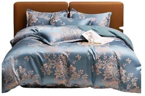 Satin sängkläder set king size Jacquard, lyxiga europeiska bröllopsset, dubbelt påslakan set amerikansk satin drottning, 220 x 240 (färg 20, set_säng 1,2 m 3st)