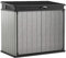 Keter 4.6 Foot by 2.7 Foot Outdoor Equipment Storage Shed Backyard Home Patio Furniture for Garden Use and Garbage Can Storage, Deco Grey