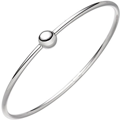 Jobo Damen-Armreif aus 925 Sterling Silber mit einzelner Kugel 20 cm