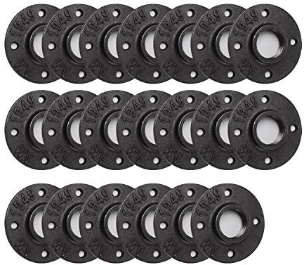 Bride de plancher, maison TZH raccords de tuyauterie en fer malléable pour style industriel vintage, brides avec trou fileté pour projet de bricolage/meubles/étagères. 1 Inch