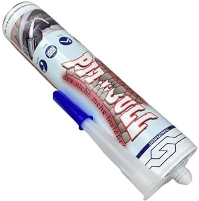 BTS Alleskleber Pitbull (310 ml) - Synthetisches Gummi Kleber in Kartusche - Clear - Wasserfest - Metallkompatibel