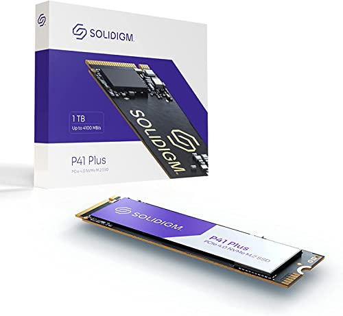 Solidigm™ P41 Plus Series 1TB SSD Internes Solid State Drive GEN 4 NVMe 4.0 x4 M.2 SSD 2280 3D NAND Internes Solid State Drive (1TB, M.2 80mm, PCIe 4.0 x4)