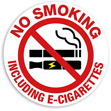 2 x 10 cm 'No Smoking No E-Cigarettes' vinylklistermärken - 'No Vaping' skylt kontor butik klistermärke #70669