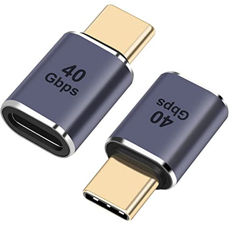 USB-C 2er-Pack, 40 Gbit/s Adapter (Stecker auf Buchse), USB 4.0 kompatibel mit Samsung, MacBook und mehr