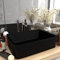 WIFESE Luxus-Waschbecken Matt Schwarz 41x30x12 cm Keramik Aufsatzwaschbecken Eckig Badezimmer Möbel Handwaschbecken Dekoratives Waschraum Sein Badezimmer Modernes und Elegantes Look Luxuriöse Design