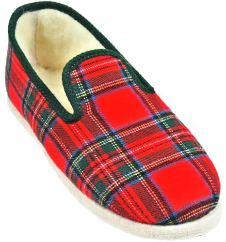 Charentaises traditionnelles BALMORE rouge pour homme, semelles de feutre antigliss et intérieur laine de mouton. (rouge, Système Taille Chaussures EU, Adulte, Homme, Numérique, Large, 40)