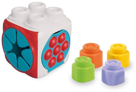 Clementoni Clemmy Sensorischer Würfel 17902 – Mit 4 weichen Bausteinen für Babys & Kleinkinder ab 6 Monaten – Sensorik-Spielzeug zum Drücken, Stapeln & Greifen – Waschbar & sicher – Geschenkidee
