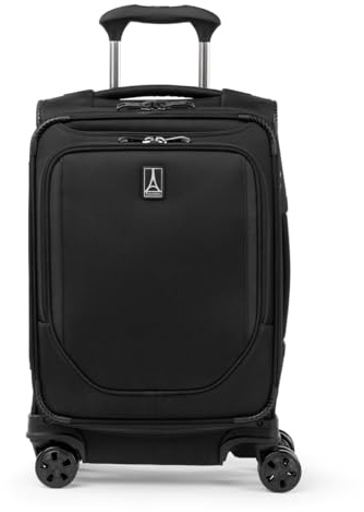 Travelpro Crew Classic Lightweight Softside Expandable Carry on Luggage, 8 Wheel Spinner Suitcase, Men and Women, Carry On 21-Inch, Black