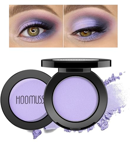 HOOMUSS Single Purple Eyeshadow Matte Handmade Pressed Eyeshadow Powder Palette Long Lasting With No Creasing High Pigmented Intense Color Purple Eye Shadow (Lavender)