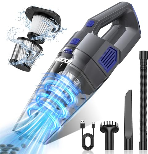 Gxzsk Handheld Vacuum Cordless, 15000PA Strong Suction Hand Held Car Vacuum Cleaner Rechargeable, Portable Hand Vacuum with Multi-Nozzles & Washable Filter for Home Office, Car, Pets