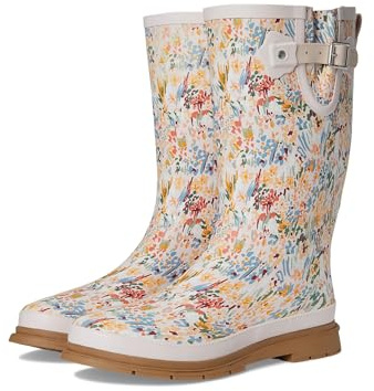 Western Chief Tall Rain Boot - Boots for Women - Round Toe - Adjustable Buckle - Rugged Rubber Lug Outsole Painted Garden 8 M