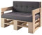 Lermowood Palettenmöbel Mp Sofa 100 x 80 x 40 cm Natur | Europaletten Indoor und Outdoor Lounge Gartenmöbel Holz Gartenmöbel Set Lounge Möbel Terrasse Balkon Loft Stil Paletten
