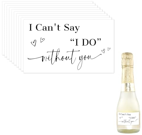 BOXOB 10pcs Bridesmaid Proposal Mini Champagne Labels Party Supplies