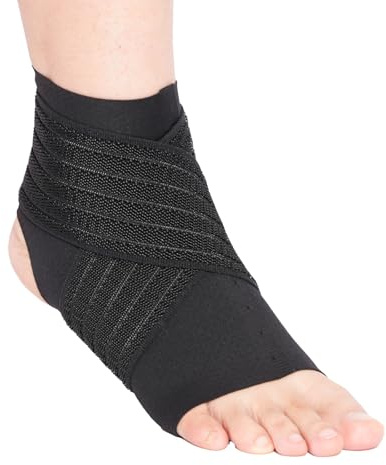 Willcom Sprunggelenkbandage, Knöchelbandage mit verstellbarem Riemen, Atmungsaktive elastische Fußbandage gegen Achillessehnenentzündung, Schwellungen und Verstauchungen (Sportsocke, Einzeln, Regulär)