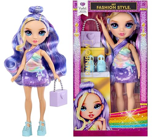 Rainbow High My Fashion Style Bambola - Violet - Bambola alla moda color viola di 28 cm con outfit, borsetta e scarpe, per giocare, snodata, da collezionare, per bambini dai 4 ai 12+ anni