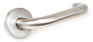 Emuca - Türgriffe für Innenttüren, Türgriff-Set mit Rosetten für Zimmertüren D.53 mm, U-Modell, Edelstahl, satiniertes Nickel.