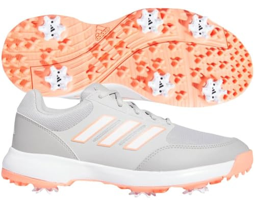 adidas Women's Tech Response 3.0 Golf Shoes, Grey Two/Footwear White/Coral Fusion, 9