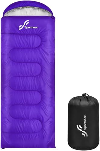 Sac de Couchage extérieur pour Camping : Sportneer 3-4 Saisons Sac de Couchage d'été Sacs de Couchage d'hiver Petit encombrement Portable Ultra léger 1,7 kg Remplissage Complet pour Adultes Trekking
