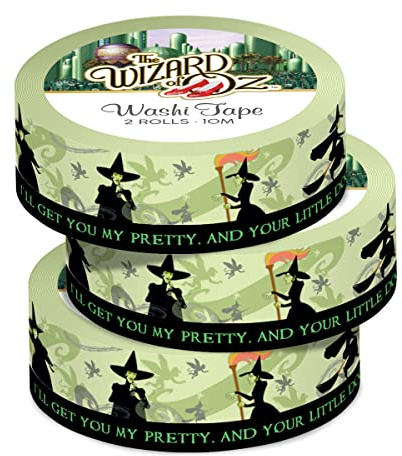 Paper House Productions The Wizard of Oz 3-Pack Set of 2 Foil Accent Washi Tape Rolls for Scrapbooking and Crafts - Wicked Witch