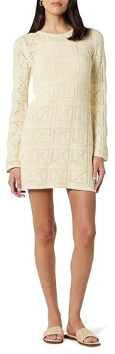 The Drop Robe Micro Courte en Crochet pour Femme, Laney, Beige Bouleau, Taille XS