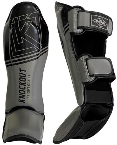 Muay Thai Shin Guards MMA Martial Arts -Padded, Adjustable Leg Guards with Instep Protection for Training and Sparring Gear Kickboxing Equipment – Durable, Professional