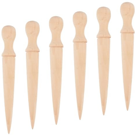 SUPERFINDINGS 6 Pezzi Punzone in Legno per Semina Pianta Giardino Dibber Attrezzo da Giardino per Piantare Bulbi Kit di Scavo per Piantare Bulbi in Legno per Seminare Semi Giardinaggio Assistente