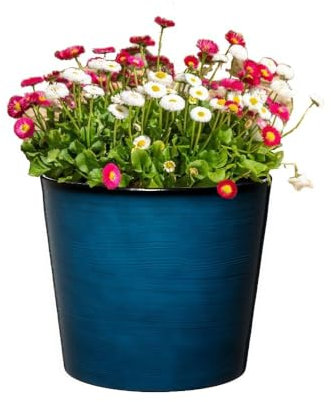 Gardening Naturally Blue Plant Pot Recycled Ceramic-Effect Planter – UV and Frost Resistant, 35.5cm x 40cm By Flowersea Banyan