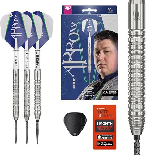 Target Darts Shane MC Guirk Generazione 1 Set Dardi in Acciaio Swiss Point, 23G | Edizione Giocatore G1 90% Freccette in Tungsteno, Alette PRO Ultra N. 6, Aste PRO Grip Tag e Utensile SP