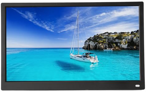 15 Tum Digital Bildram, 1920x1080 HD Elektronisk Fotoram med Fjärrkontroll, Auto Rotate, Wall Mountable, Video Music Player for Home Office (EU)