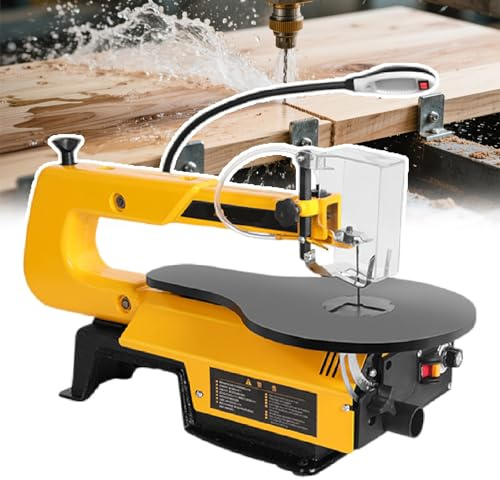 Variable Speed Scroll Saw with Dust Port, Stepless Speed Control 550-1650 SPM, 10 Saw for Drilling, Polishing & Detailed Wood Art Projects