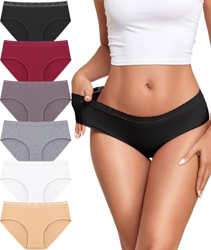 READY TO LOVE Cotton Underwear for Women 6Pack Sexy Bikini Panties Clothing