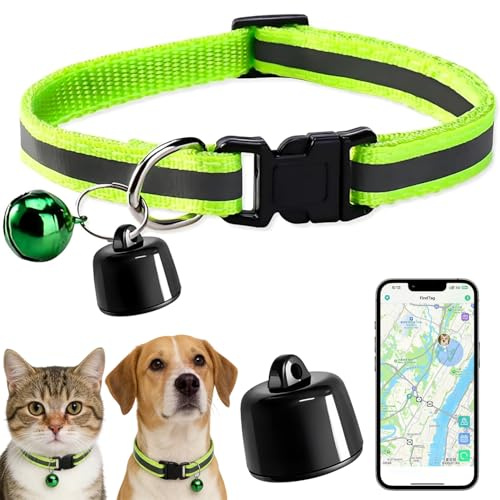 Cat Tracker, Dog Tracker with No Monthly Fees, Pet tracker for Dogs Cats, Cat GPS Tracker Compatible with iOS and Android, Mini Tracking Device for Car, Keys, Wallet, Luggage