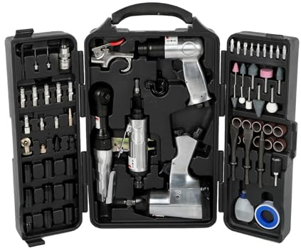 S.Walt 71-Piece Air Tool Kit, 1/2 Impact Wrench, 150mm Hammer, 1/4 Die Grinder, Ratchet Wrench, Air Compressor Tools with Full Accessories for Mechanics