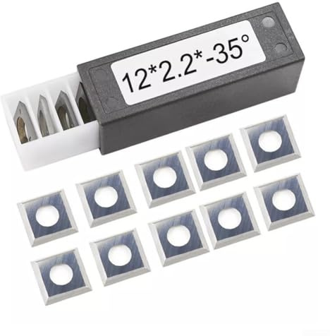 10 lame quadrate in carburo con smussatura a 35°, lame di ricambio a quattro bordi per pialle e torni, punte in argento indicizzabili compatibili con giunti e strumenti di tornitura