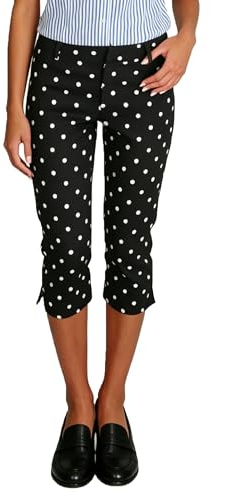Felcia Pantalon d'été 3/4 pour femme Décontracté Taille basse Fente Coupe slim ajustée Pantacourt pour sortir Streetwear, S
